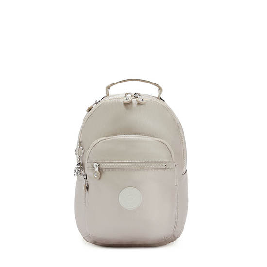 Sacs À Dos Kipling Seoul Small Metallic Tablet Beige | FR 1605TC